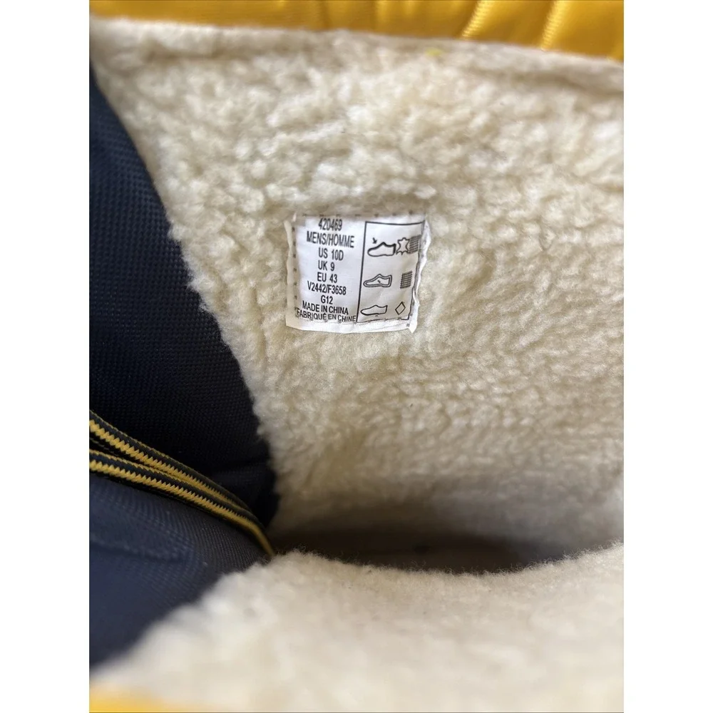 Lands' End Men's 10D‎ Waterproof Snow Rain Duck Boots Sherpa Lined Blue Yellow - Picture 8 of 10